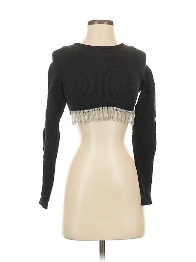 Pre-owned Sincerely Jules Long Sleeve Top Black Sweetheart Neckline Tops