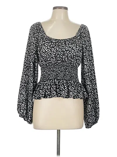 Pre-owned Sincerely Jules Long Sleeve Top Black Sweetheart Neckline Tops