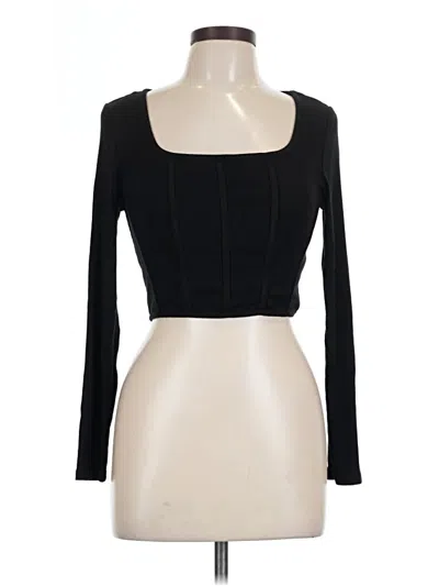 Pre-owned Sincerely Jules Long Sleeve Top Black Sweetheart Neckline Tops