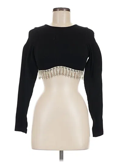 Pre-owned Sincerely Jules Long Sleeve Top Black Sweetheart Neckline Tops