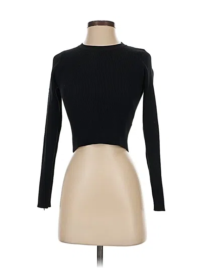 Pre-owned Sincerely Jules Long Sleeve Top Black Turtleneck Tops