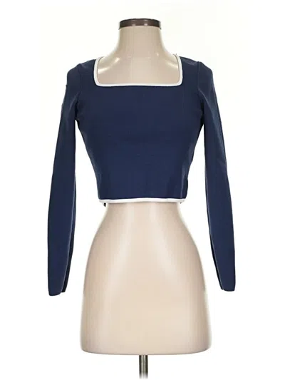 Pre-owned Sincerely Jules Long Sleeve Top Blue Square Neckline Tops