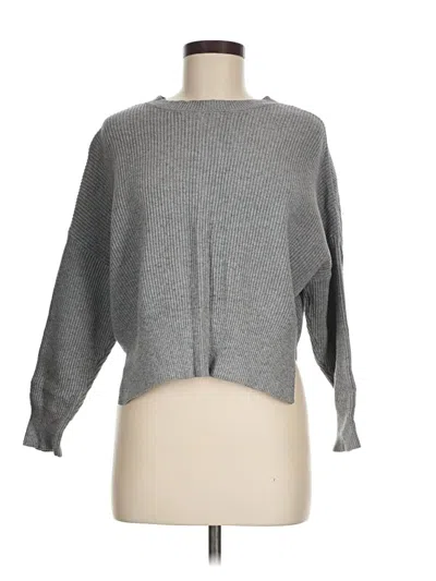 Pre-owned Sincerely Jules Long Sleeve Top Gray Boatneck Tops