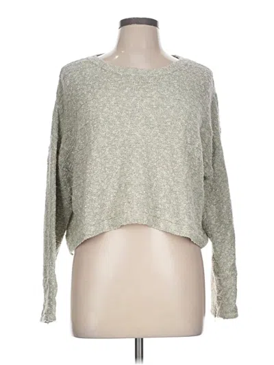Pre-owned Sincerely Jules Long Sleeve Top Gray Boatneck Tops