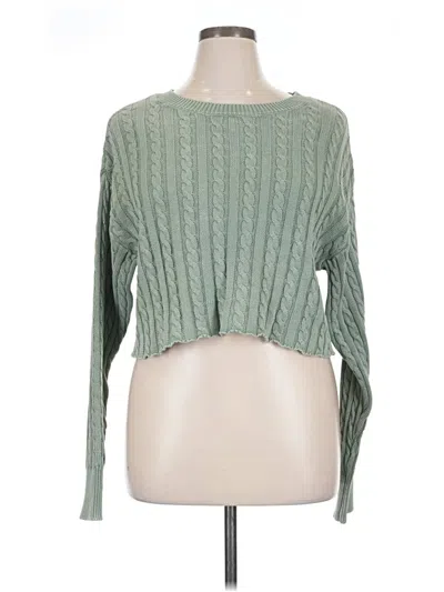 Pre-owned Sincerely Jules Long Sleeve Top Green Boatneck Tops