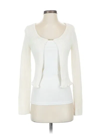 Pre-owned Sincerely Jules Long Sleeve Top Ivory Sweetheart Neckline Tops In White