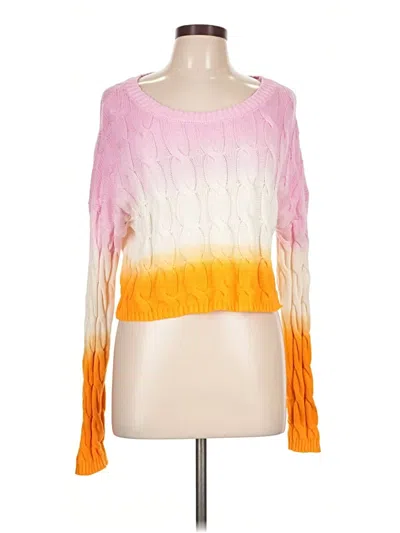 Pre-owned Sincerely Jules Long Sleeve Top Pink Boatneck Tops