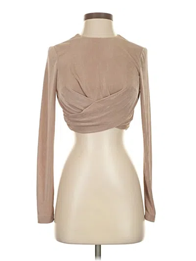 Pre-owned Sincerely Jules Long Sleeve Top Tan Turtleneck Tops