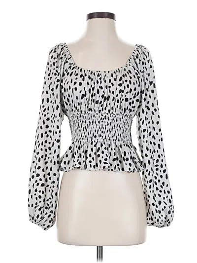 Pre-owned Sincerely Jules Long Sleeve Top White Sweetheart Neckline Tops