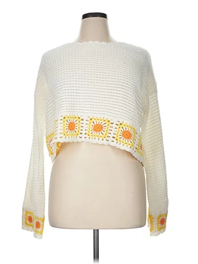 Pre-owned Sincerely Jules Pullover Sweater In White