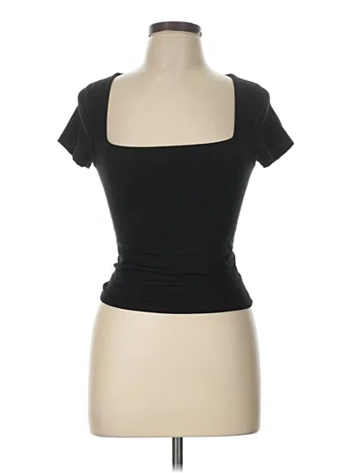 Pre-owned Sincerely Jules Short Sleeve Top Black Sweetheart Neckline Tops
