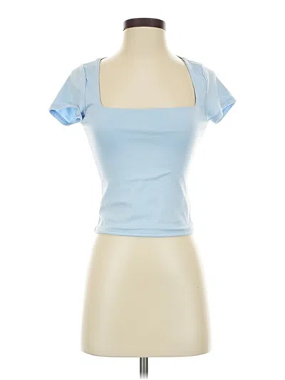 Pre-owned Sincerely Jules Short Sleeve Top Blue Sweetheart Neckline Tops