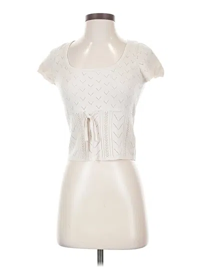 Pre-owned Sincerely Jules Short Sleeve Top Ivory Sweetheart Neckline Tops