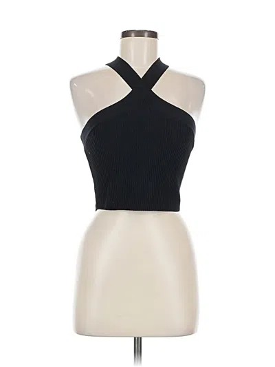 Pre-owned Sincerely Jules Sleeveless Top Black Halter Neckline Tops