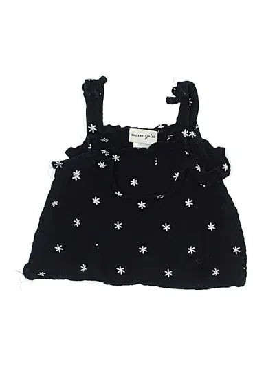 Pre-owned Sincerely Jules Kids' Sleeveless Top Black Stars Pattern Ruffles Neckline Tops