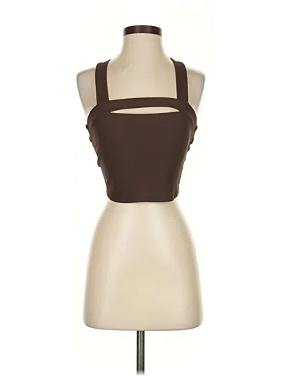 Pre-owned Sincerely Jules Sleeveless Top Brown Halter Neckline Tops