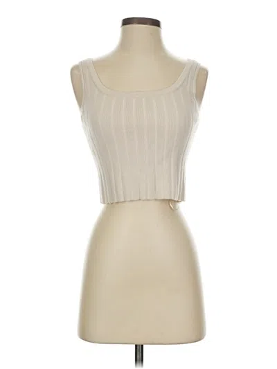 Pre-owned Sincerely Jules Sleeveless Top Ivory Strapless Neckline Tops In White