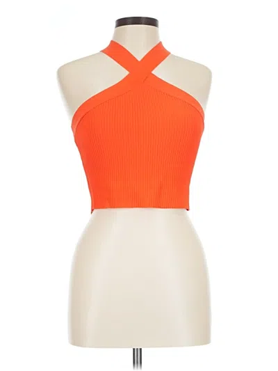 Pre-owned Sincerely Jules Sleeveless Top Orange Halter Neckline Tops