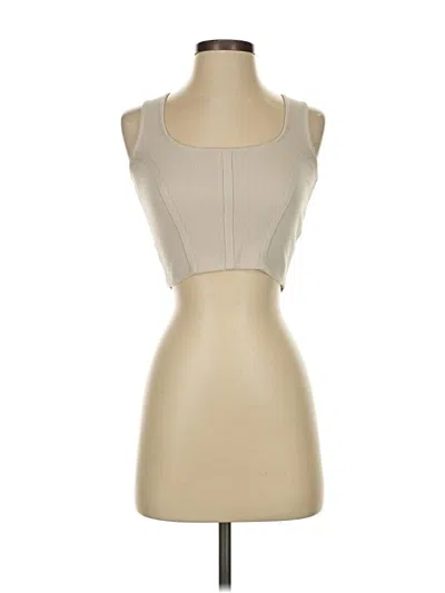 Pre-owned Sincerely Jules Sleeveless Top Tan Strapless Neckline Tops In Brown