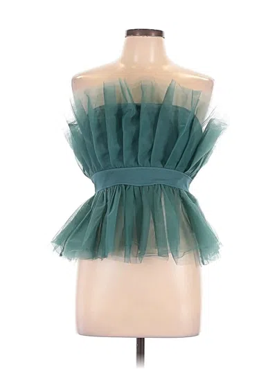 Sincerely Jules Sleeveless Top Teal Strapless Neckline Tops