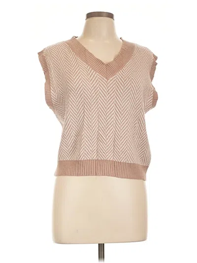 Pre-owned Sincerely Jules Sweater Vest In Tan