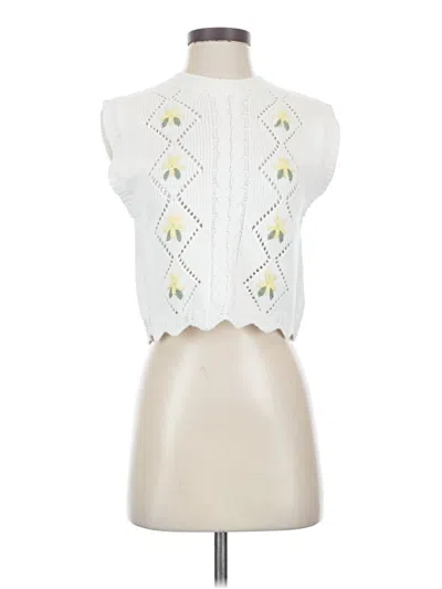 Pre-owned Sincerely Jules Sweater Vest In White