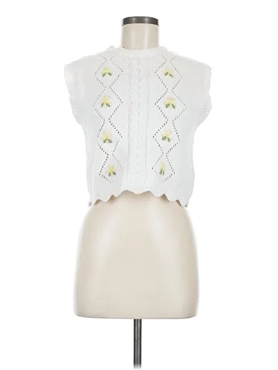Pre-owned Sincerely Jules Sweater Vest In White