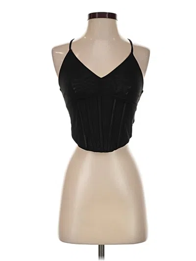 Pre-owned Sincerely Jules Tank Top Black Halter Neckline Tops