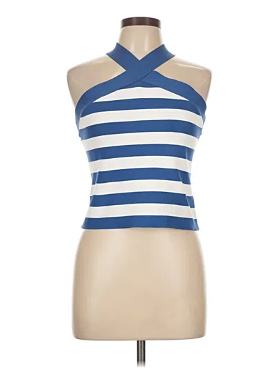 Pre-owned Sincerely Jules Tank Top Blue Halter Neckline Tops
