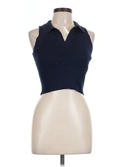 Pre-owned Sincerely Jules Tank Top Blue Halter Neckline Tops
