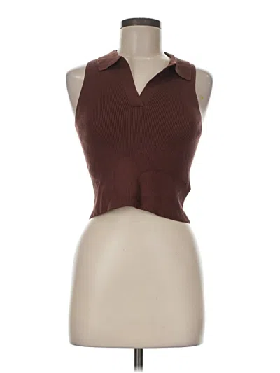 Pre-owned Sincerely Jules Tank Top Brown Halter Neckline Tops