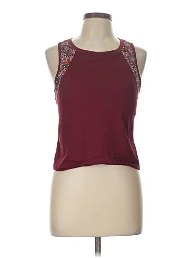Pre-owned Sincerely Jules Tank Top Burgundy Halter Neckline Tops