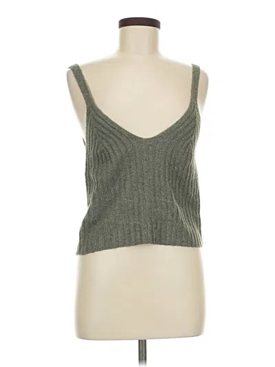 Pre-owned Sincerely Jules Tank Top Gray Plunge Neckline Tops