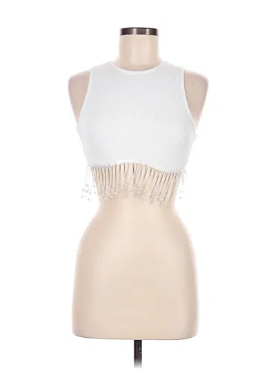 Pre-owned Sincerely Jules Tank Top Ivory Halter Neckline Tops