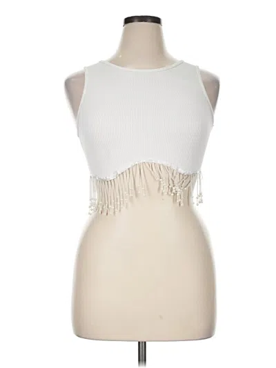 Pre-owned Sincerely Jules Tank Top Ivory Halter Neckline Tops