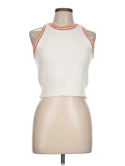 Pre-owned Sincerely Jules Tank Top Ivory Halter Neckline Tops In White