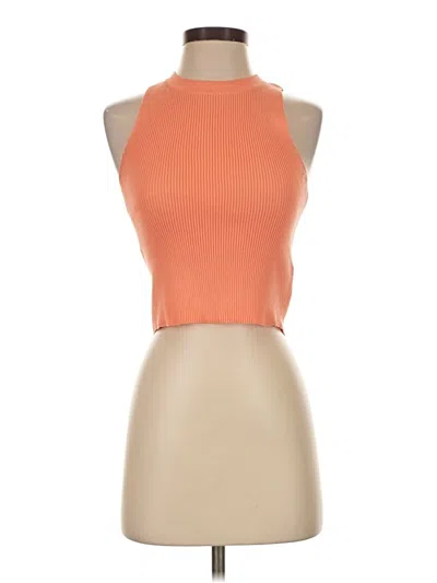 Pre-owned Sincerely Jules Tank Top Orange Halter Neckline Tops