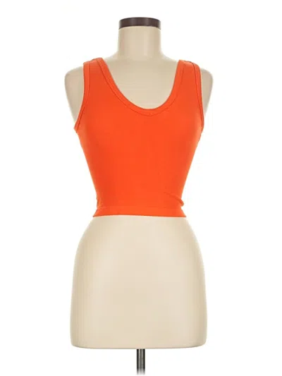 Pre-owned Sincerely Jules Tank Top Orange Strapless Neckline Tops