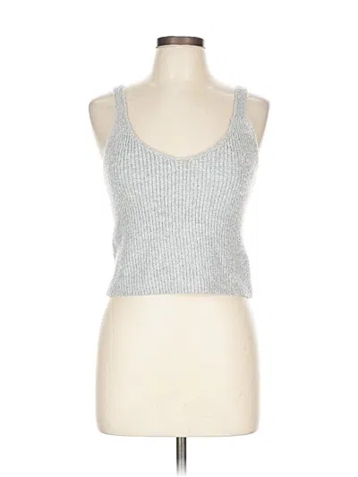 Pre-owned Sincerely Jules Tank Top Silver Halter Neckline Tops