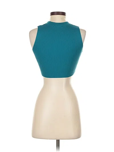 Pre-owned Sincerely Jules Tank Top Teal Halter Neckline Tops In Blue