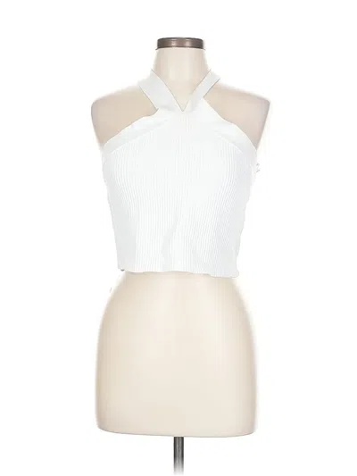 Pre-owned Sincerely Jules Tank Top White Halter Neckline Tops