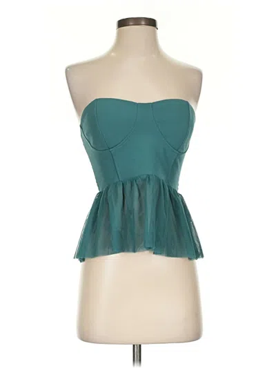 Pre-owned Sincerely Jules Tube Top Teal Strapless Neckline Tops In Blue