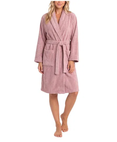 Sincerely Jules Women's Honey Knit Shawl Tie Front Robe In Pink Miore