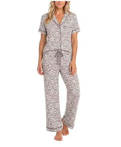 Sincerely Jules Women's Modal-spandex Short-sleeve Pajama Set In Leopard Sk