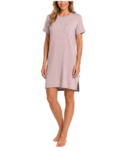 Sincerely Jules Women's Short-sleeve Crewneck Sleep Shirt In Pink