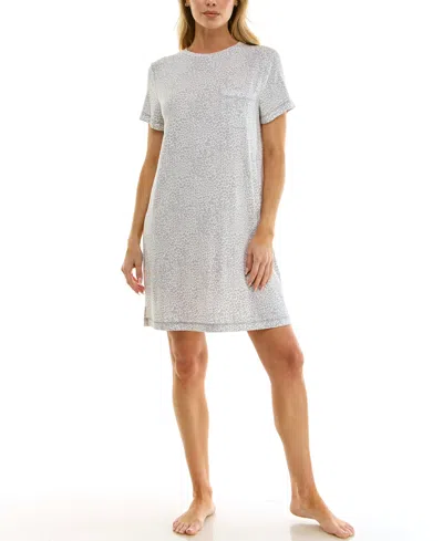 Sincerely Jules Women's Short-sleeve Crewneck Sleep Shirt In Gray