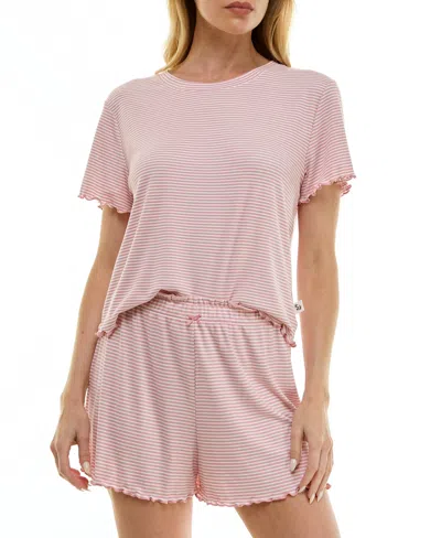 Sincerely Jules Women's Striped Top & Shorts, 2-piece Set In Pink