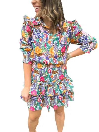 Sincerely Ours Adalynn Mini Dress In Tropical Leopard In Multi