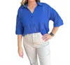 Sincerely Ours Adrian Button-down Top In Royal Blue In Blue