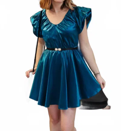Sincerely Ours Alexandra Party Mini Dress In Teal In Blue